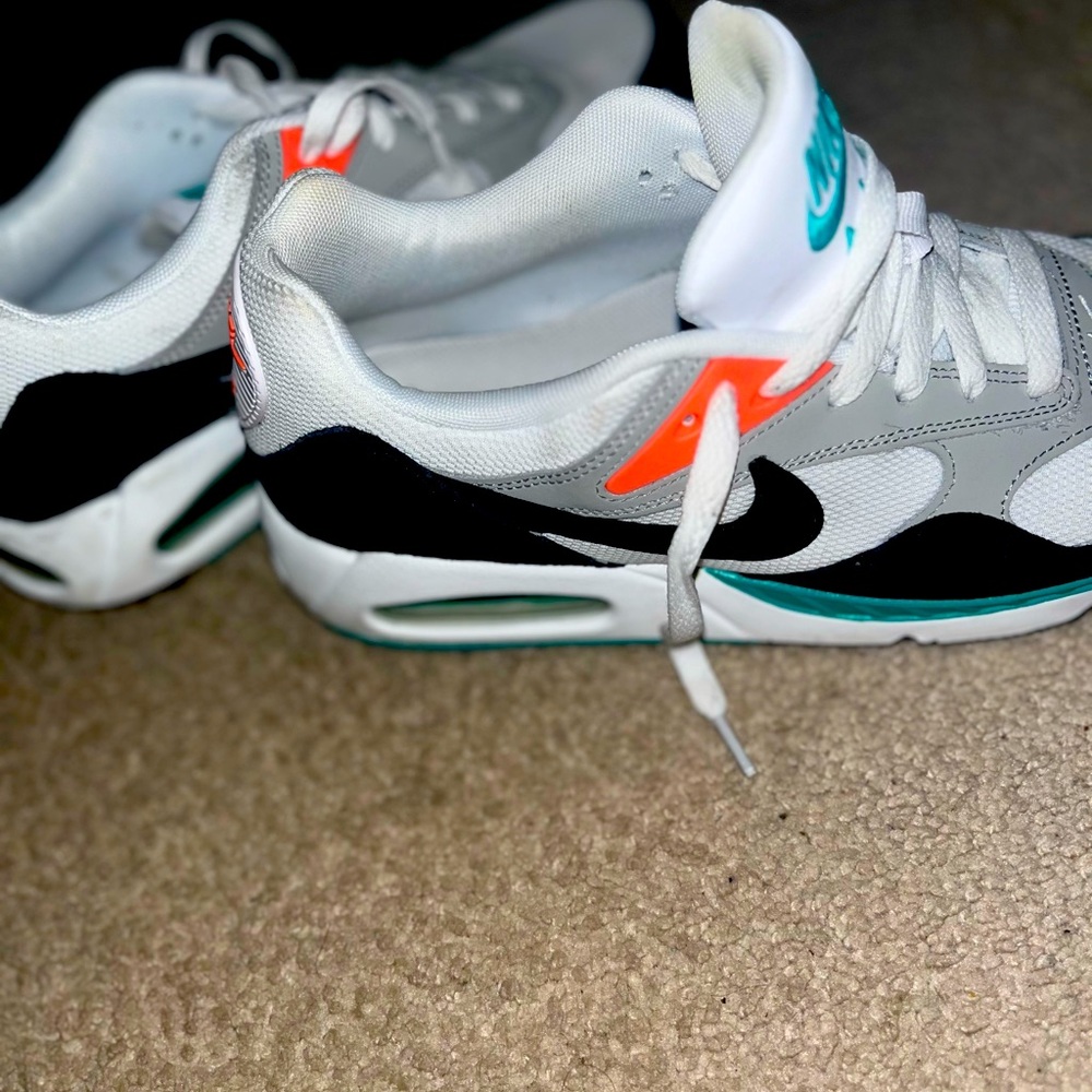 GENTLY worn, Women’s Nike Air Max, Size 10, white/black/grey/peach/teale